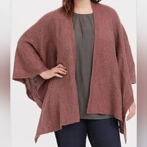 Torrid Knit Ruana Wrap One Size Dusty Rose | One Size